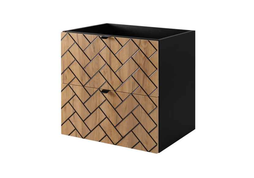 Szafka łazienkowa, Dąb Craft 60 x 57 x 46 cm, czarne uchwyty 1060222