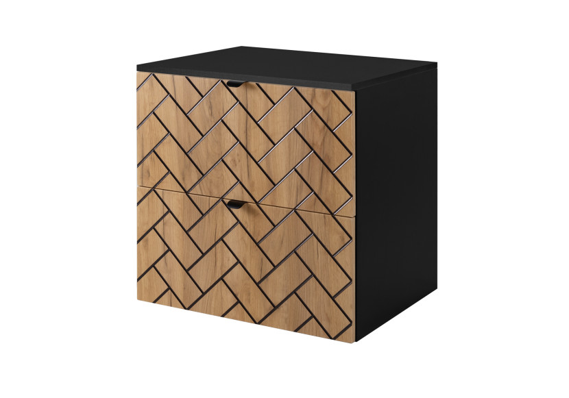 Szafka łazienkowa, Dąb Craft 60 x 57 x 46 cm, czarne uchwyty 1060086