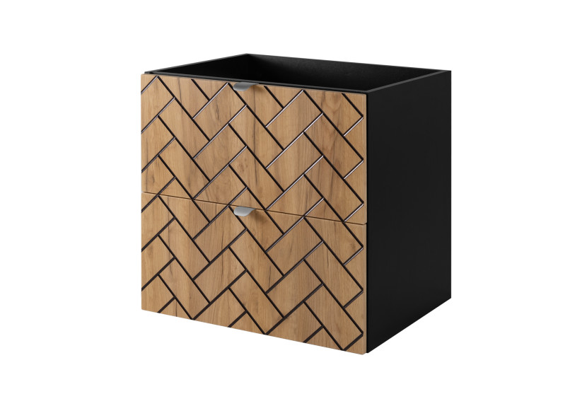 Szafka łazienkowa, Dąb Craft 60 x 57 x 46 cm, uchwyty srebrne 1060157