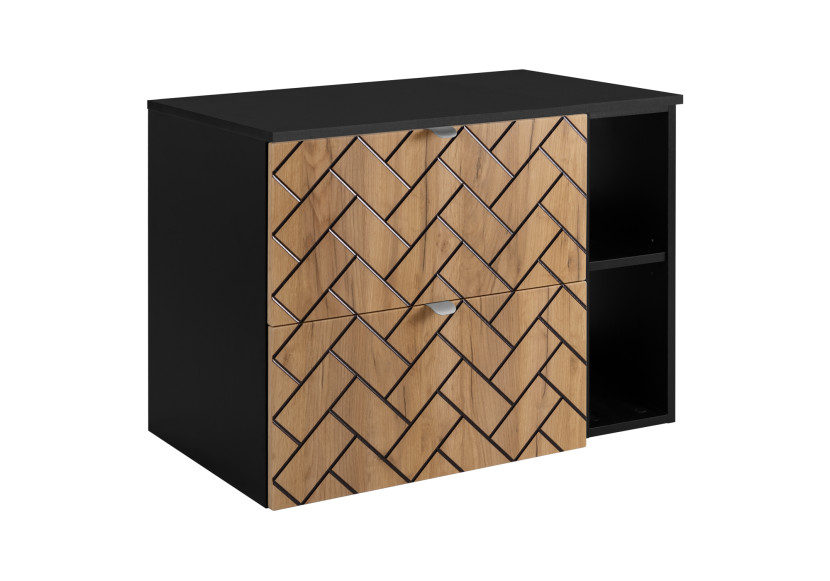 Szafka łazienkowa, Dąb Craft 80 x 57 x 46 cm, uchwyty srebrne 1060239