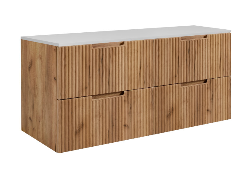 Szafka łazienkowa, dąb Craft / biały, 120 (2 x 60) x 58,6 x 46 cm 1059884