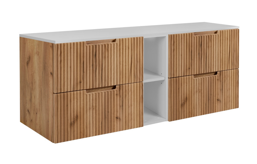 Szafka łazienkowa, dąb Craft / biały, 140 (2 x 60 + 20) x 58,6 x 46 cm 1059767