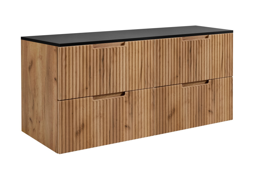 Szafka łazienkowa, dąb Craft / czarny, 120 (2 x 60) x 58,6 x 46 cm 1059736