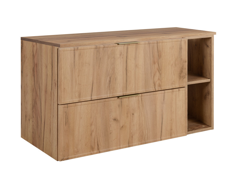 Szafka łazienkowa, dąb Craft, uchwyt złoty, 100 (80 + 20) x 46 x 57 cm 1048311