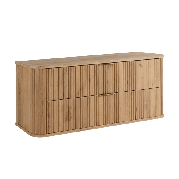 Szafka łazienkowa, dąb Craft, uchwyt złoty, 41,5 x 120 x 51,7 cm 787796