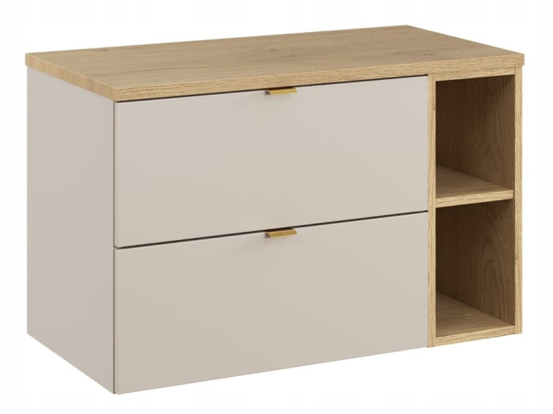 Szafka Łazienkowa DALIA 80 cm z Blatem Dąb Cremona Kaszmir + Regał 1014145