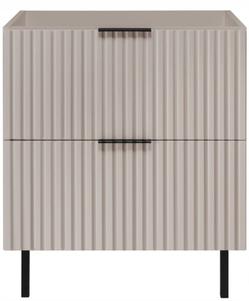 Szafka łazienkowa FLOW 60 cm kaszmir ryflowana z metalowymi nóżkami 717134