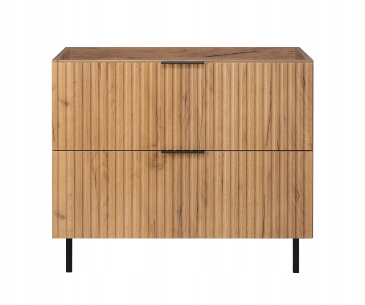 Szafka łazienkowa FLOW 80 cm dąb craft złoty bez blatu z metalowymi nóżkami 717148