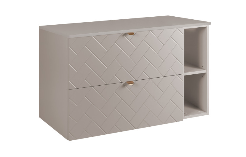 Szafka łazienkowa, Kaszmir, 100 x 57 x 46 cm, uchwyty w kolorze złotym 1060066