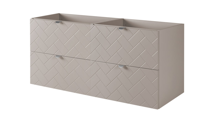 Szafka łazienkowa, Kaszmir, 120 x 57 x 46 cm, uchwyty srebrne 1060224