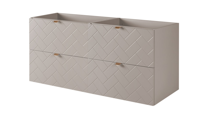 Szafka łazienkowa, Kaszmir, 120 x 57 x 46 cm, uchwyty w kolorze złotym 1060005