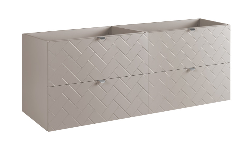 Szafka łazienkowa, Kaszmir, 160 x 57 x 46 cm, uchwyty srebrne 1060032