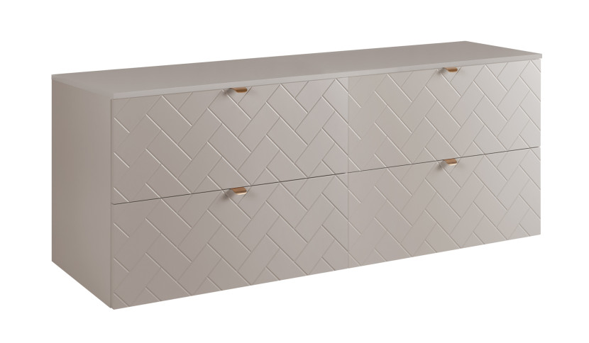 Szafka łazienkowa, Kaszmir, 160 x 57 x 46 cm, uchwyty w kolorze złotym 1060052