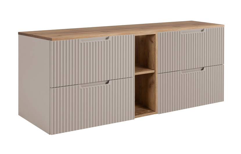 Szafka łazienkowa, kaszmir / dąb Craft 140 (2 x 60 + 20) x 58,6 x 46 cm 1059855