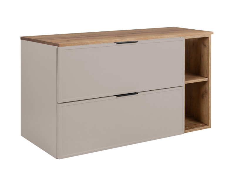 Szafka łazienkowa, Kaszmir / Dąb Craft, uchwyt czarny, 100 x 46 x 57 cm 1048321