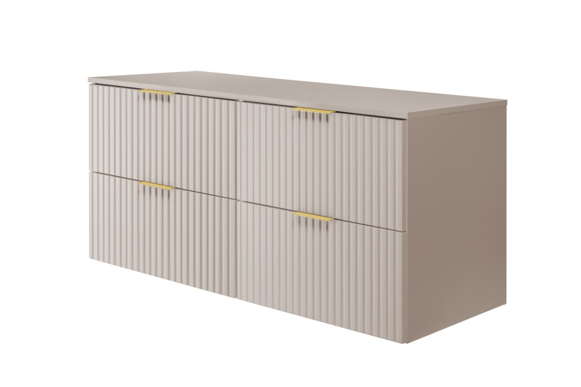 Szafka łazienkowa kaszmirowa, 120 (2 x 60) x 57 x 46 cm + Blat 1060007