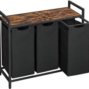 Szafka Łazienkowa / Kosz 92,5X33X71 Cm Rustykalny Brąz, Czarny 937449 Szafka Łazienkowa / Kosz 92,5X33X71 Cm Rustykalny Brąz, Czarny 937449
