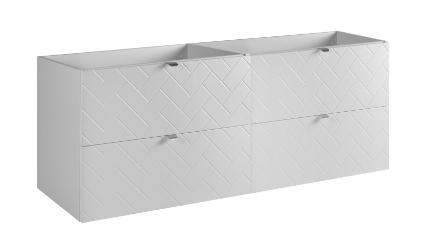 Szafka łazienkowa, matowa biel, 160 x 57 x 46 cm, uchwyty srebrne 1060205