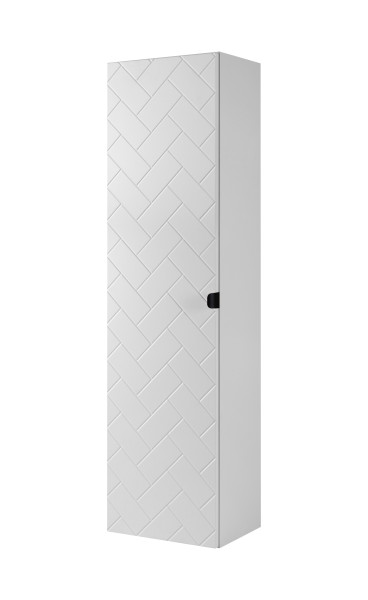 Szafka łazienkowa, matowa biel, 35 x 136 x 27 cm, czarne uchwyty 1059961