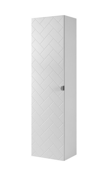 Szafka łazienkowa, matowa biel, 35 x 136 x 27 cm, uchwyty srebrne 1059986