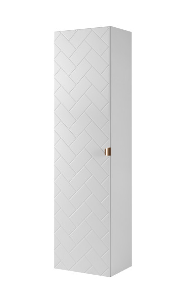 Szafka łazienkowa, matowa biel, 35 x 136 x 27 cm, uchwyty w kolorze złotym 1059954