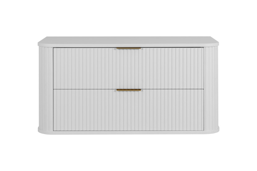 Szafka łazienkowa, matowa biel, złoty uchwyt, 41,5 x 100 x 51,7 cm 787790