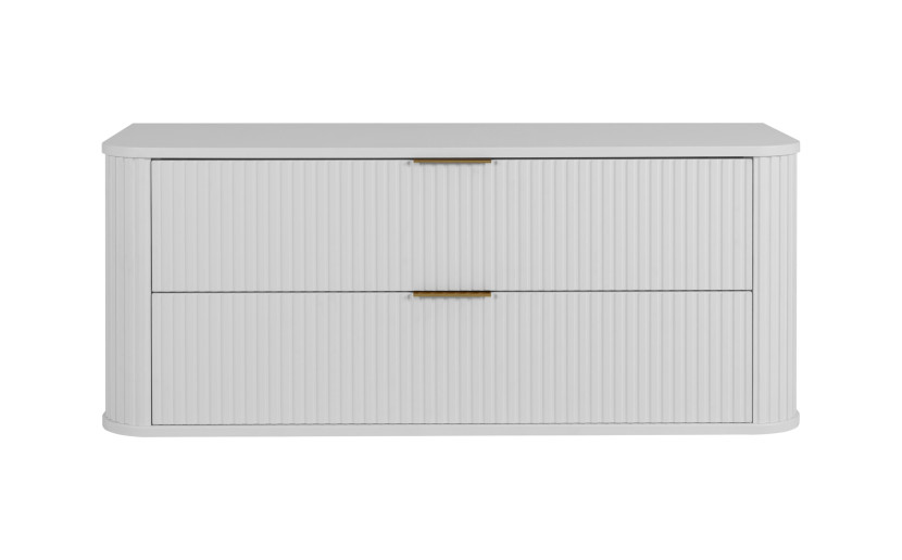 Szafka łazienkowa, matowa biel, złoty uchwyt, 41,5 x 120 x 51,7 cm 787793