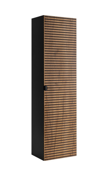 Szafka łazienkowa, matowa czerń, 35 x 136 x 27 cm, uchwyt czarny 1092248