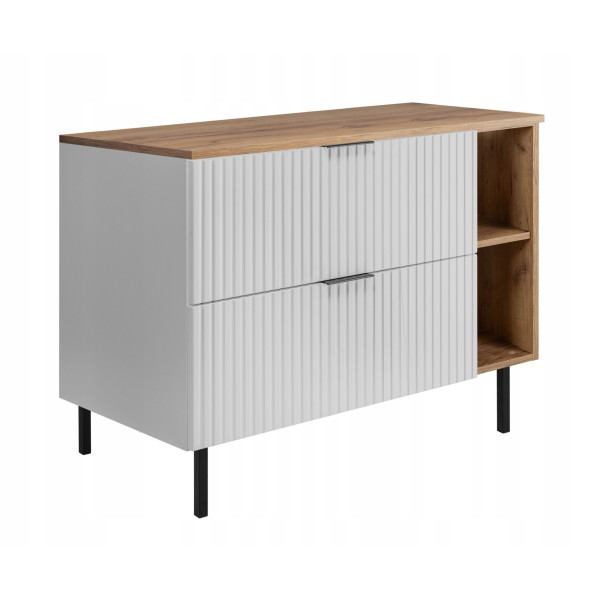 Szafka Łazienkowa Stojąca Pod Umywalkę Regał Blat 100X46Cm Flisan Biały Dąb 1058917