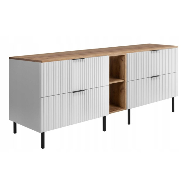 Szafka Łazienkowa Stojąca Pod Umywalkę Regał Blat 180X46Cm Flisan Biały Dąb 1058851