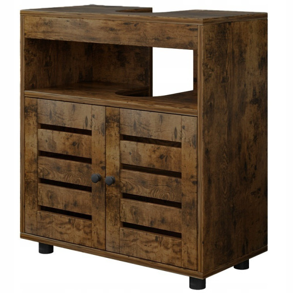 Szafka łazienkowa stojąca pod umywalkę zlew z półkami regał z drzwiami 60cm 676604