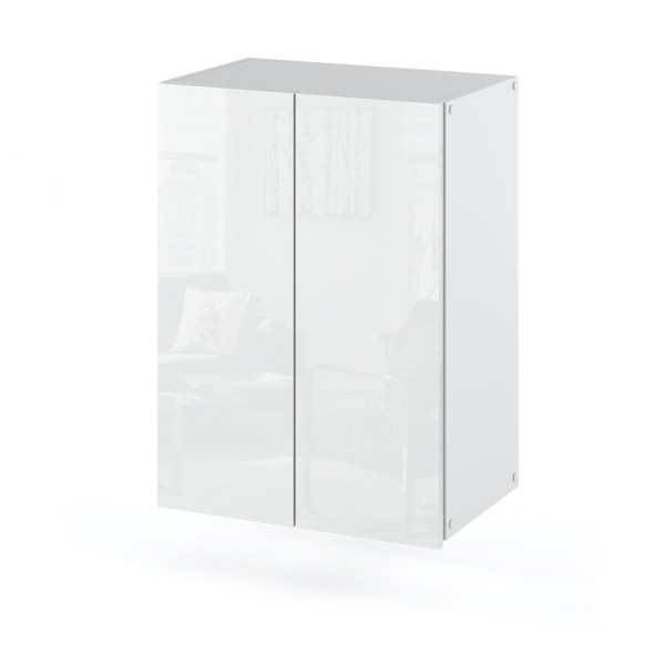 Szafka łazienkowa wisząca 40cm słupek hugo biały połysk 377088