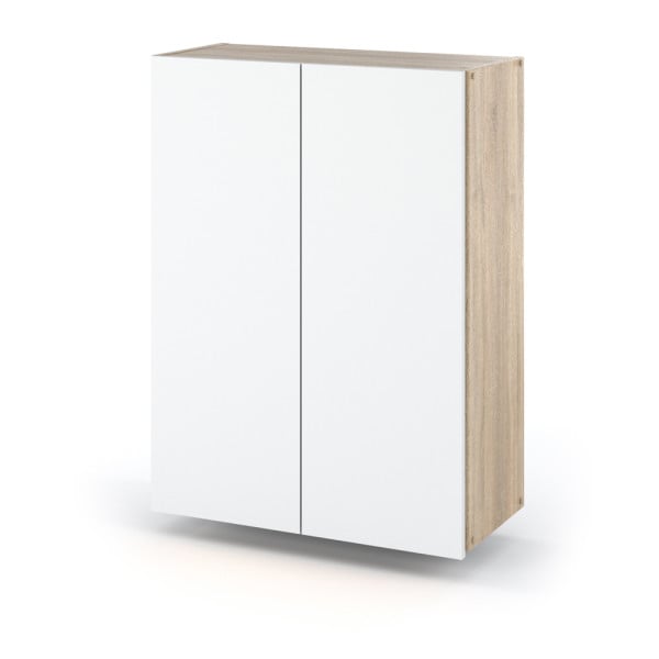 Szafka łazienkowa wisząca 60cm głęboka dąb sonoma biały mat 377085