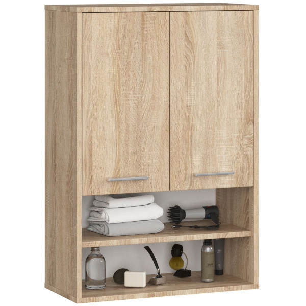Szafka łazienkowa wisząca akord fin dąb sonoma 4 półki 64x30x94 cm 709807