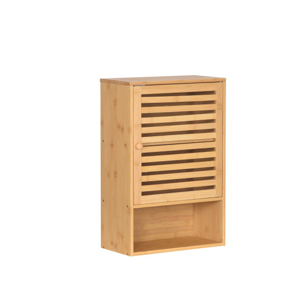 Szafka Łazienkowa Wisząca Bambusowa Nad Umywalkę z Półkami 60x40x20 cm 766475