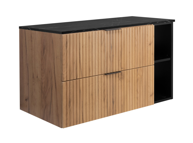 Szafka łazienkowa wisząca, dąb Craft / blat marmur (MDF), 100 x 57 x 46 cm 1060023