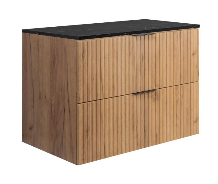 Szafka łazienkowa wisząca, dąb Craft / blat marmur (MDF), 80 x 57 x 46 cm 1058888