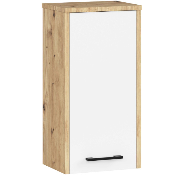 Szafka łazienkowa wisząca FIN Dąb Artisan, Biała 30 cm 608793