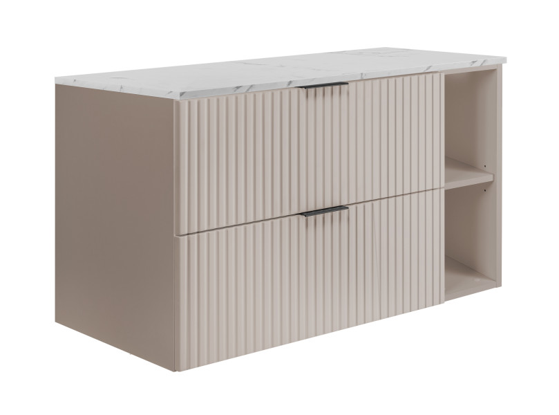 Szafka łazienkowa wisząca, kaszmir / blat marmur (MDF), 100 x 57 x 46 cm 1060249