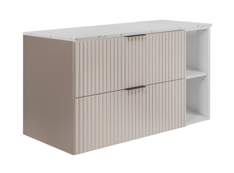 Szafka łazienkowa wisząca, kaszmir / blat marmur (MDF), 100 x 57 x 46 cm 1059999