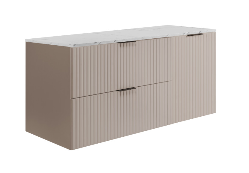 Szafka łazienkowa wisząca, kaszmir / blat marmur (MDF), 120 x 57 x 46 cm 1060070