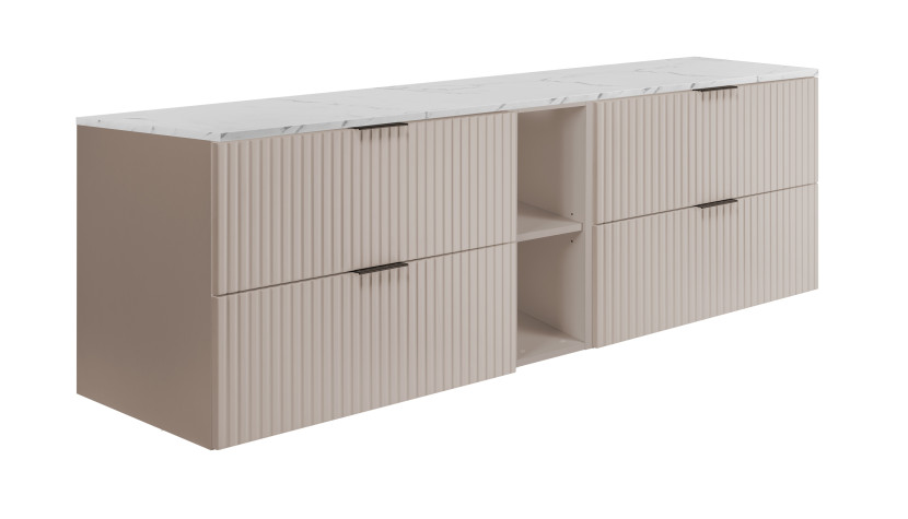 Szafka łazienkowa wisząca, kaszmir / blat marmur (MDF), 180 x 57 x 46 cm 1060000