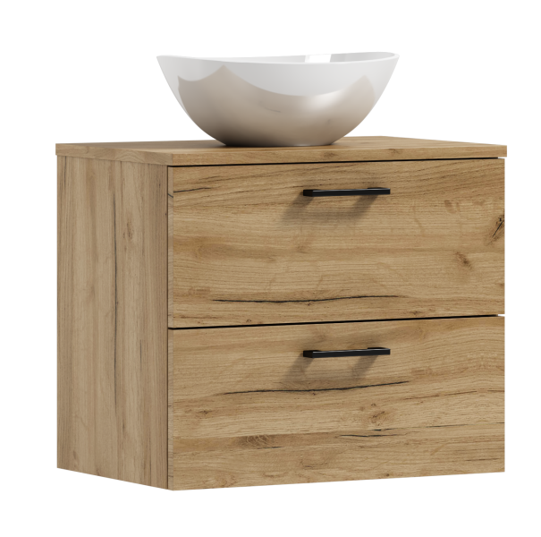 Szafka łazienkowa wisząca LUNA 60 dąb craft złoty z umywalką Eliza B 522464