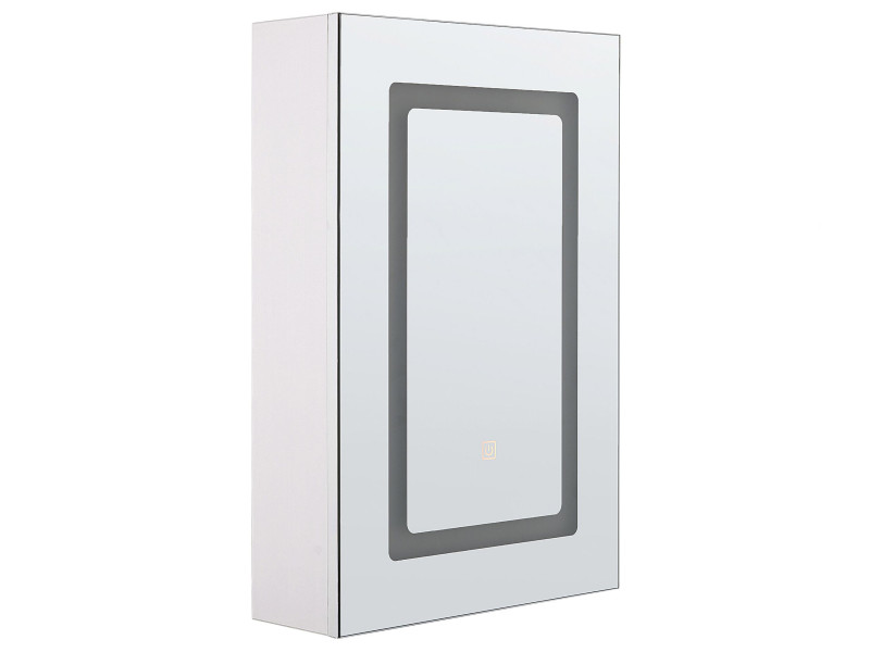Szafka łazienkowa wisząca lustro LED biała 653443
