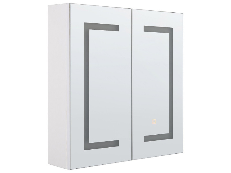 Szafka łazienkowa wisząca lustro LED biała 711740