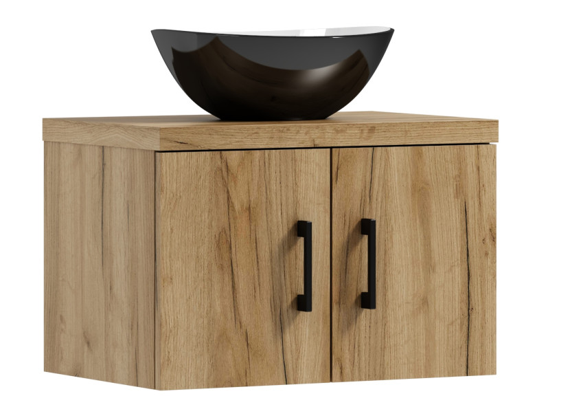 Szafka łazienkowa wisząca MARKUS 80 dąb craft złoty z umywalką Eliza C 526335