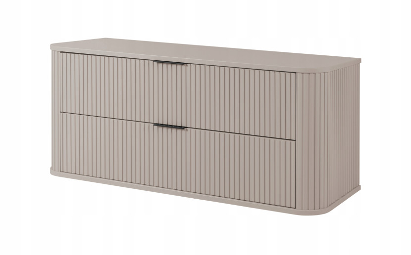 Szafka Łazienkowa Wisząca Pod Umywalkę 120 Cm Kaszmir Ryflowane Fronty Mdf 1058743