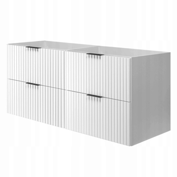 Szafka Łazienkowa Wisząca Pod Umywalkę 160X46 Cm Flisan Biała Fronty Mdf 1058766