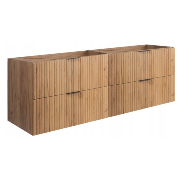 Szafka Łazienkowa Wisząca Pod Umywalkę 160X46 Cm Flisan Dąb Fronty Mdf 1067058