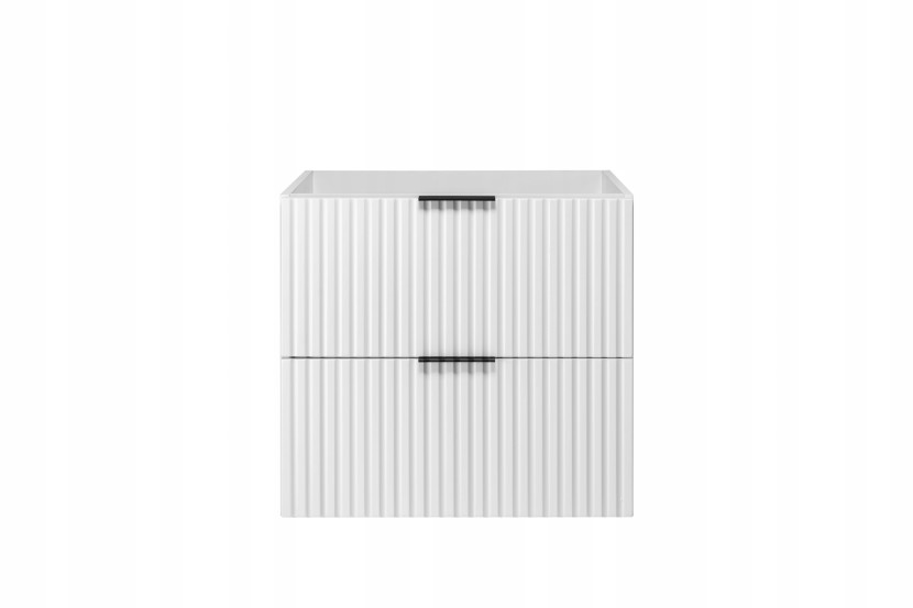 Szafka Łazienkowa Wisząca Pod Umywalkę 60X46 Cm Flisan Biała Ryflowana 1058723